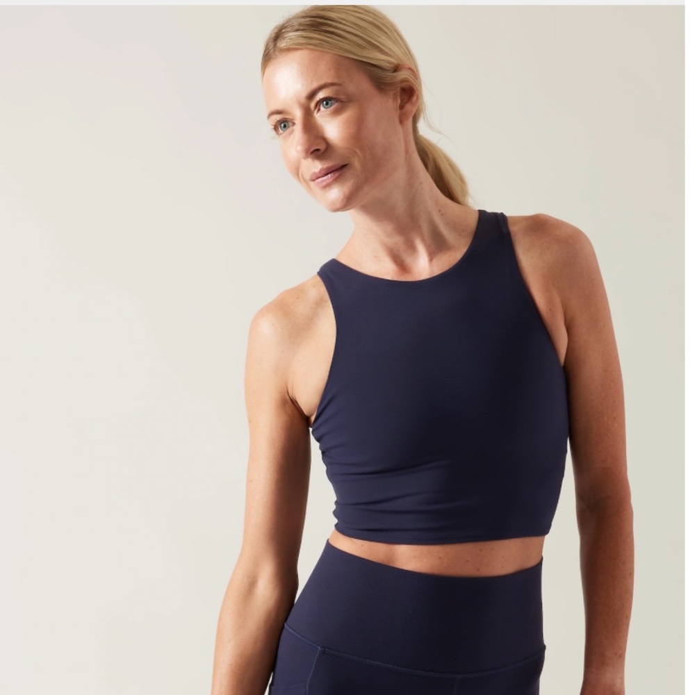 Athleta Conscious Crop tank bra for A-C cups - Medieval Violet